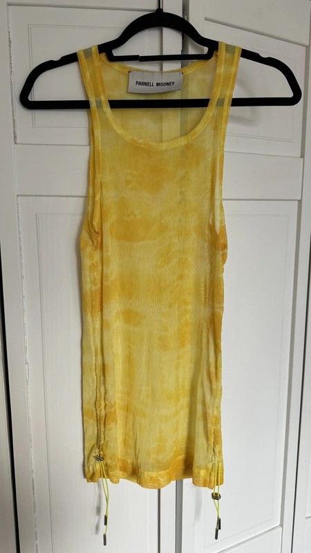 Parnell Mooney Sheer Micromesh Tank with Drawstring Side Detail gallery