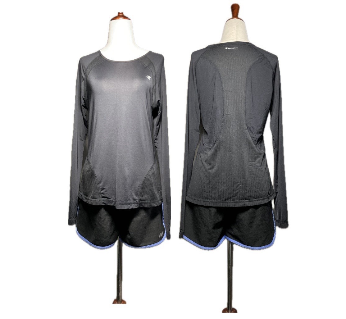 Champion Black Long Sleeve Lightweight Breathable T-Shirt Size S gallery