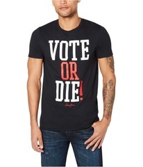 Sean John Mens Vote or Die! Graphic T-Shirt, black, 2XL