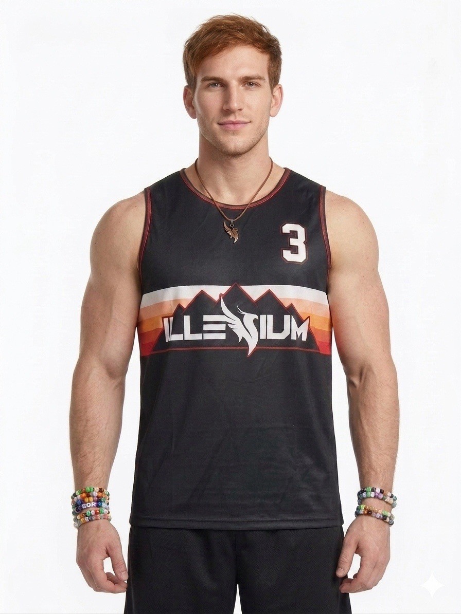 Illenium Black Basketball Jersey. Size M gallery
