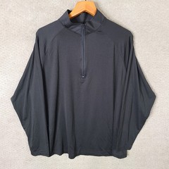 Real Essentials Shirt Mens 1X Black Quarter Zip 1/4 Pullover Long Sleeve Active