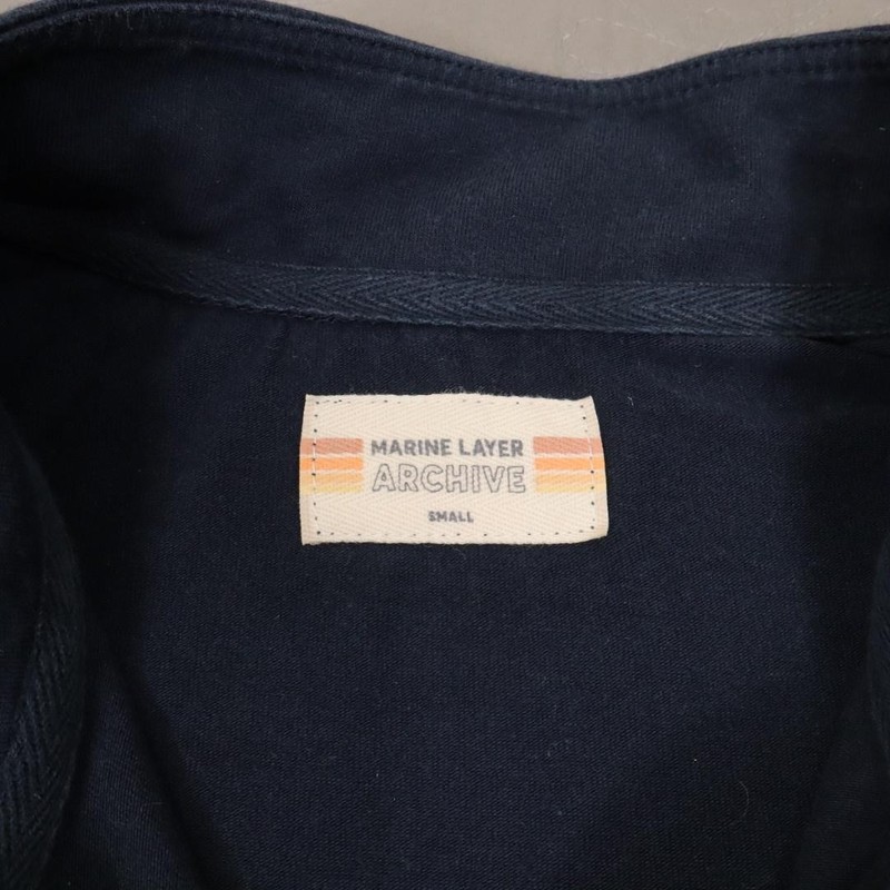Marine Layer 1/4 Zip Pullover Mens Small Blue Stripe Stretch Long Sleeve Archive gallery