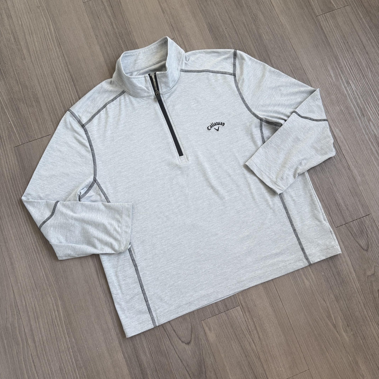 Callaway Pullover Mens Large Gray Quarter Zip Lightweight Golf Layer Top gallery