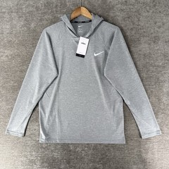 Nike Swim Gray Heather Long Sleeve Hydroguard Hooded T-Shirt Mens Medium $60 NWT