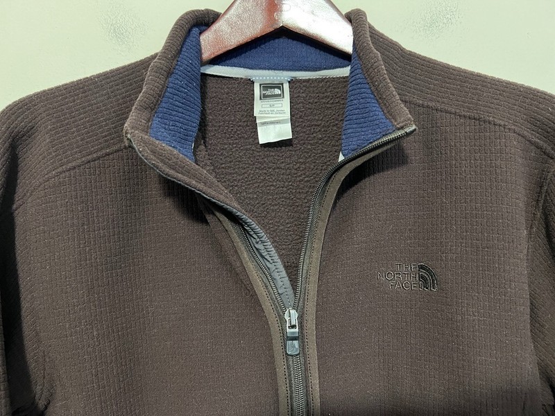 🥶 North Face Full Zip Mens Small S Brown Micro Waffle Fleece Intermediate Layer gallery