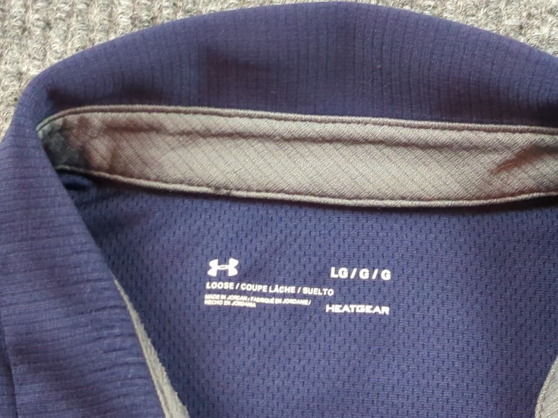 Under Armour Shirt Mens Large Blue Polo Short Sleeve Loose Fit Heat Gear Golf gallery