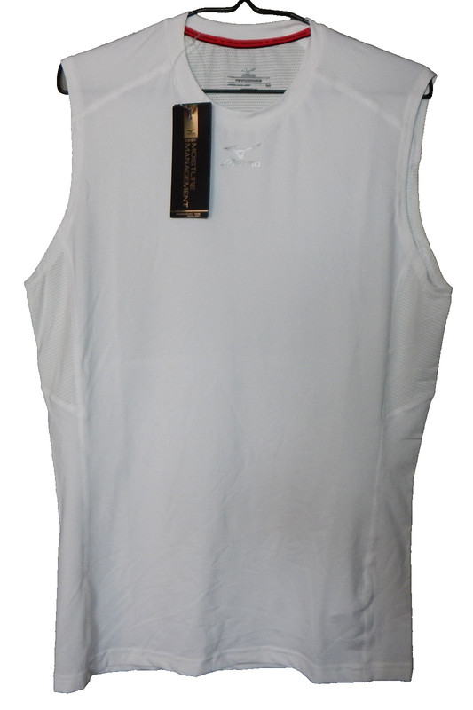 Mizuno Men's Biogear Compression Sleeveless Shirt Training Top Size M White gallery