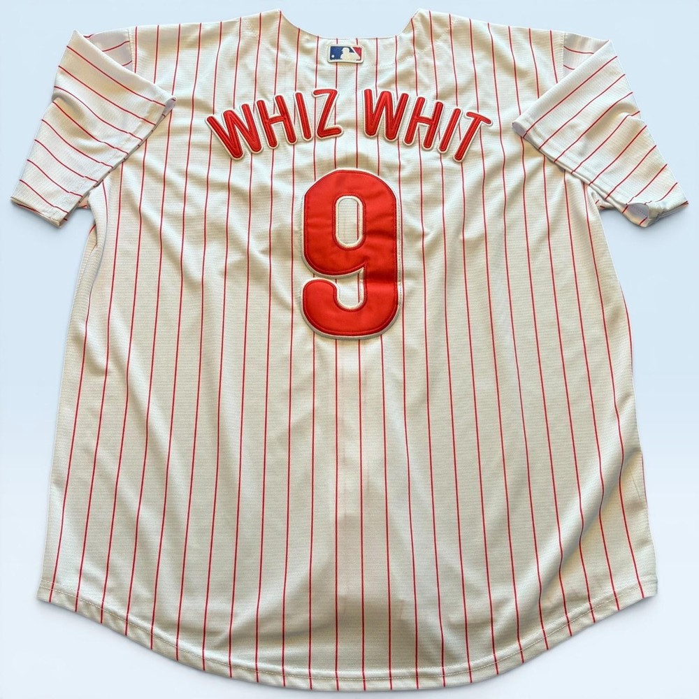 Philadelphia Phillies Jersey Mens XL Pinstripe MLB Baseball Whiz Whit 9 Nike