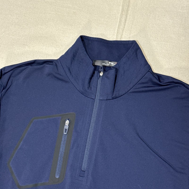 RLX Ralph Lauren Men’s 1/4 Zip Pullover Golf Performance Shirt Top Navy Sz L gallery