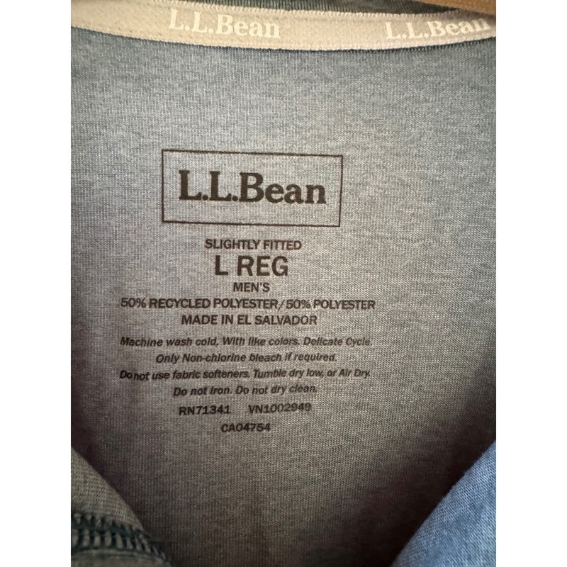 LL Bean Mens Large Regular Green Heather Lightweight 1/4 Zip Pullover 509437 gallery