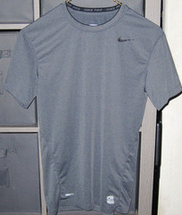 Nike NIKEPRO Tight Grey SS Crewneck Poly/Spandex Shirt – Men’s XL X-LARGE