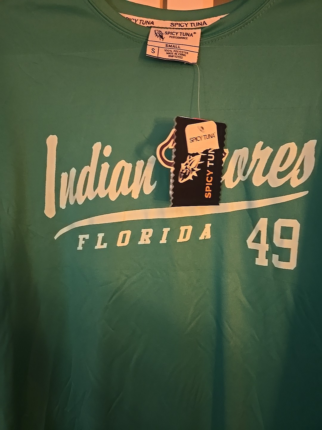 Spicy Tuna Performance Indian Shores Florida UPF 40 Shirt Long Sleeve Sz S NWT gallery