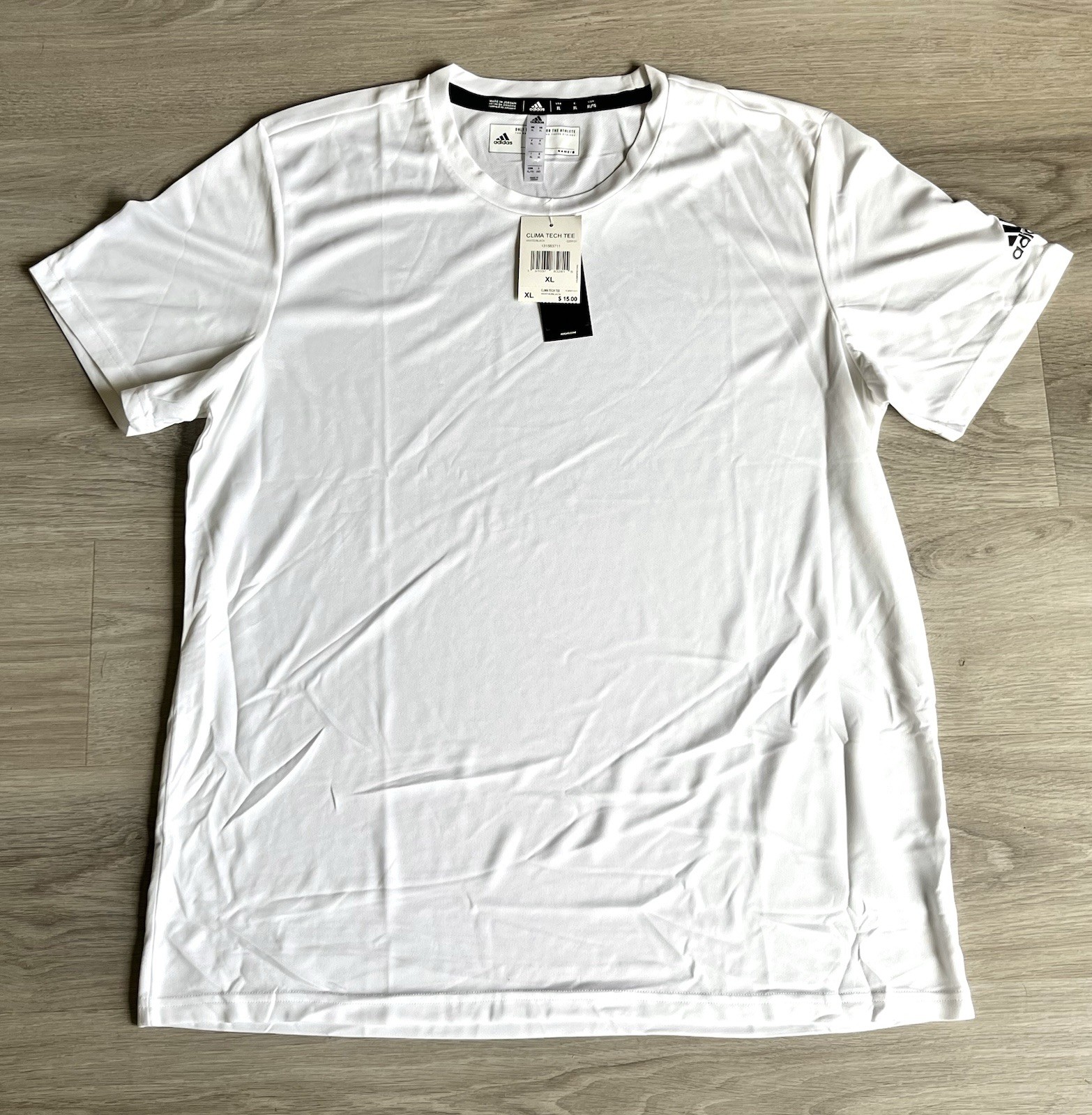 Size XL - adidas Clima Tech Men’s Short Sleeve Shirt CZ0131 White NWT No Bag gallery
