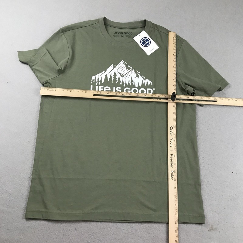Life Is Good Shirt Men Medium Green Short Sleeves Mountainside Tee NWT gallery