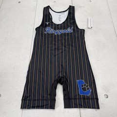 Takedown Wrestling Singlet Mens Small Black Ringgold Stripe Paw Logo Jersey