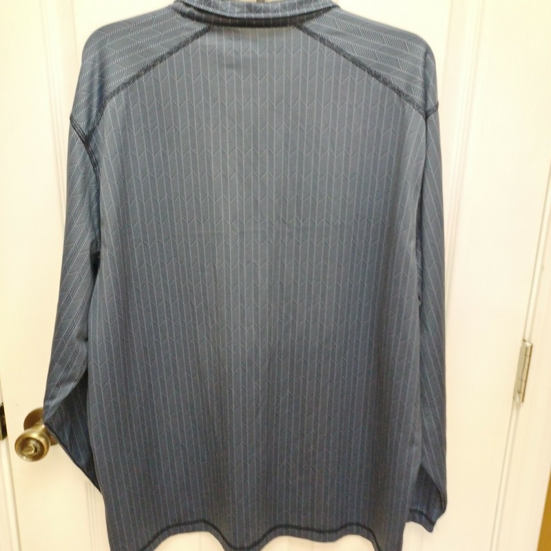 MEN'S ROUNDTREE & YORKE PERFORMANCE BLUE LONG-SLEEVE 1/4 ZIPPERED BLUE SHIRT XL gallery