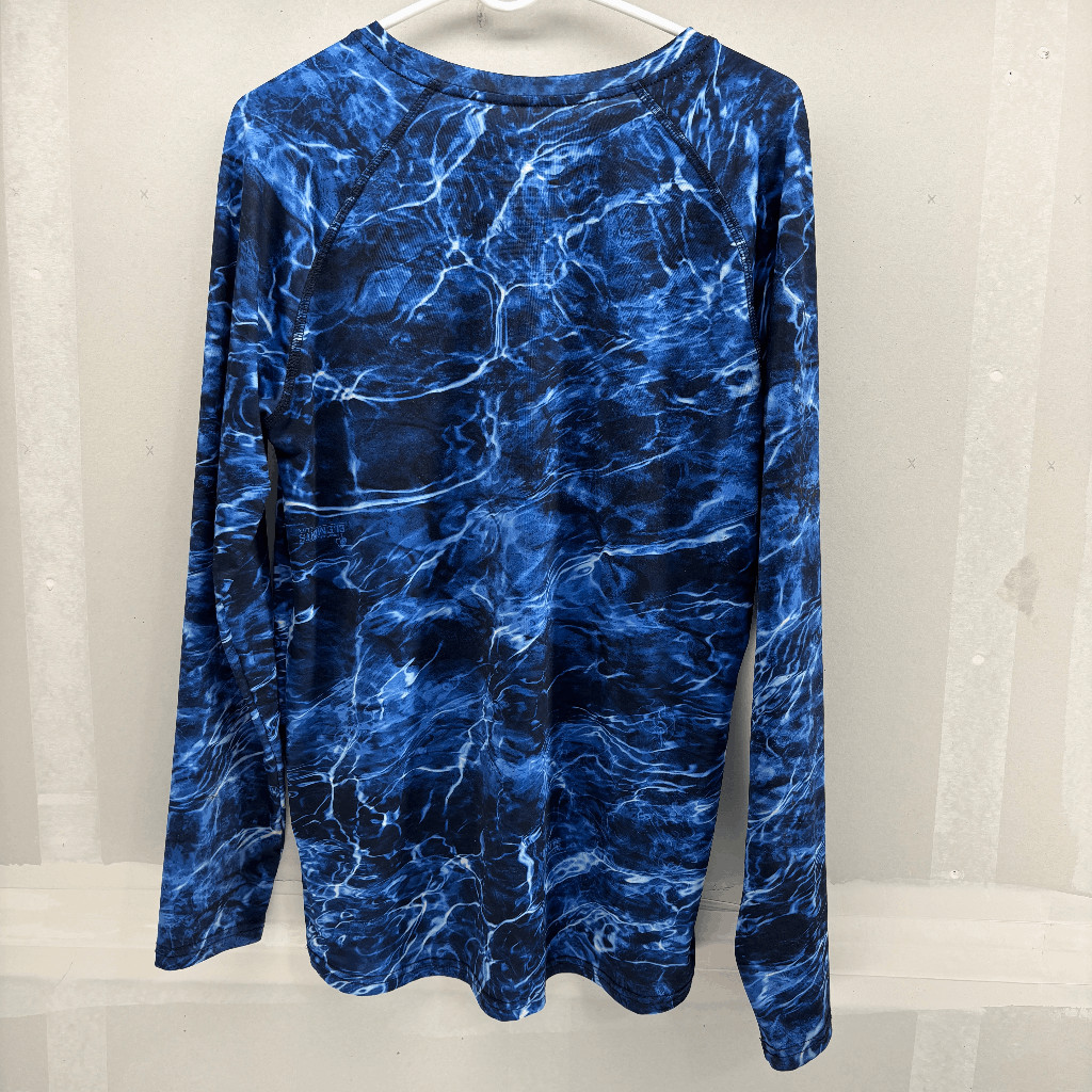 MOSSY OAK FISHING Elements Agua Long Sleeve Shirt Blue Size Medium EUC gallery