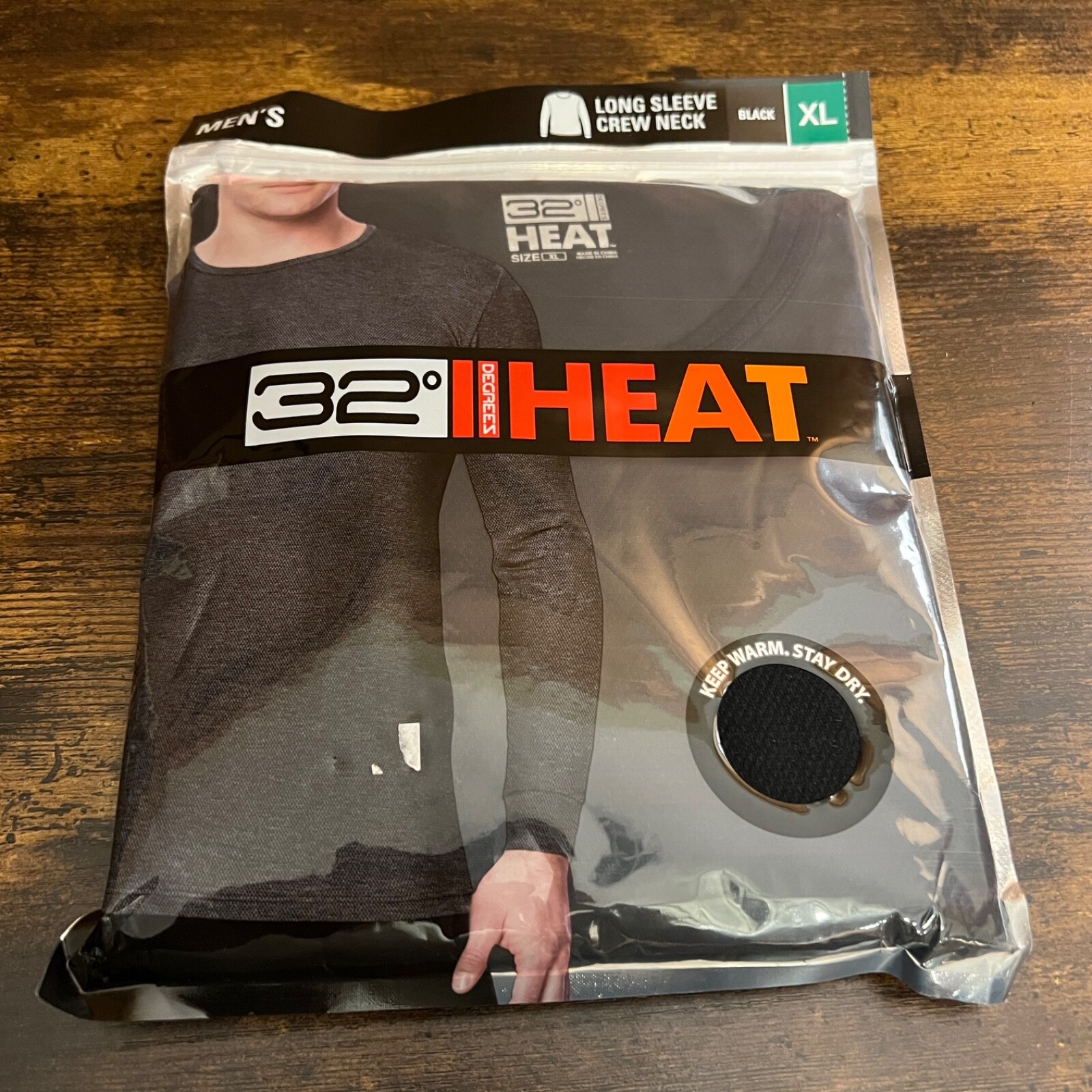 32 Degrees XL Mens Performance Moisture Wicking Crew Neck Base Layer Black gallery