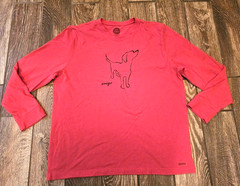 Life Is Good Crusher Tee Amigo Long Sleeve Tagless Shirt Red Dog Lover XL