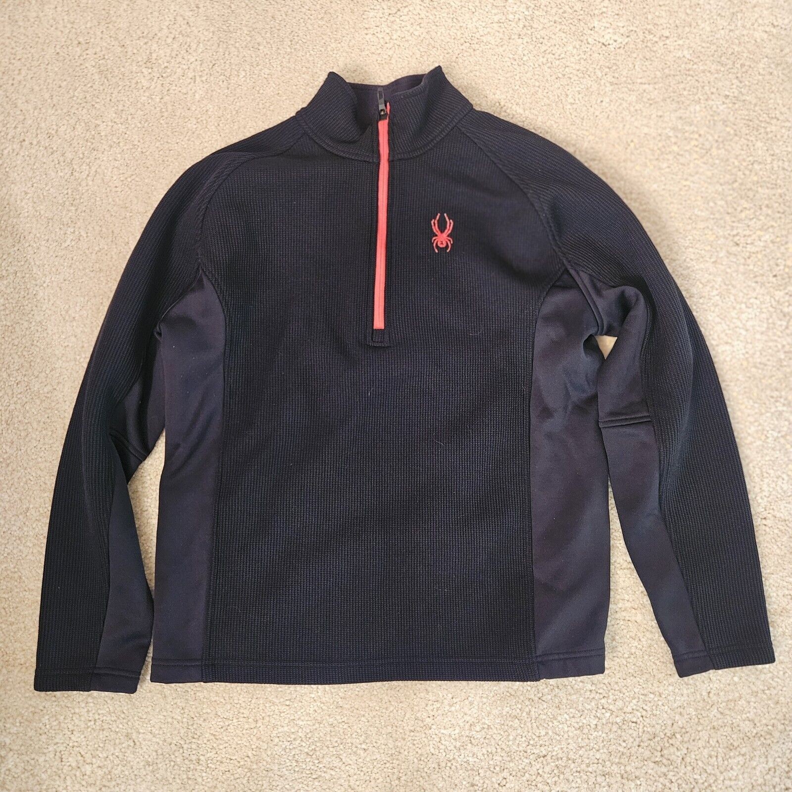 Spyder Jacket Mens LARGE Outbound Stryke 1/4 Zip Sweater Pullover Black gallery