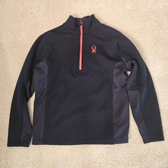 Spyder Jacket Mens LARGE Outbound Stryke 1/4 Zip Sweater Pullover Black
