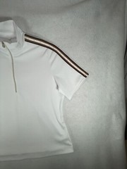 NWT Men’s TAIL Shirt White with brown stripes on shoulders Short Sleeve XL