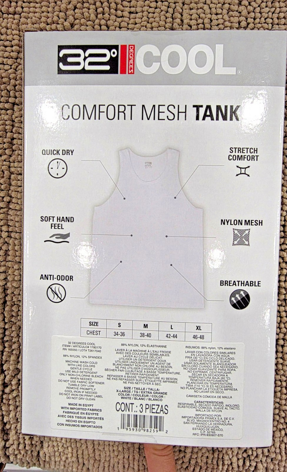 32 Degrees Cool Comfort Mesh Tank 3 Pack Men's S M L XL New With Tags gallery