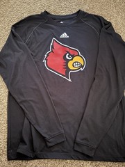 adidas Climalite Louisville Cardinals Graphic Logo Long Sleeve Crew Tee S
