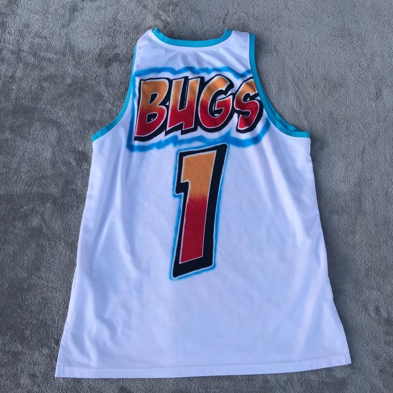 Space Jam Bugs Bunny Airbrush Jersey Basketball Tank Top Bugs #1 Size M White gallery