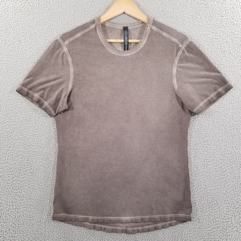 Lululemon 5 Year Basic Tee Shirt Mens Small Grey Sun Wash Pima Cotton Acid Dye gallery