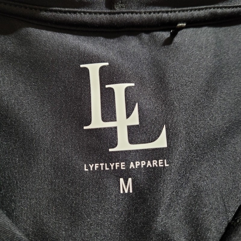 LYFTLYFE Shirt Mens Medium Black White Sleeveless Hoodie Dry Dominate gallery