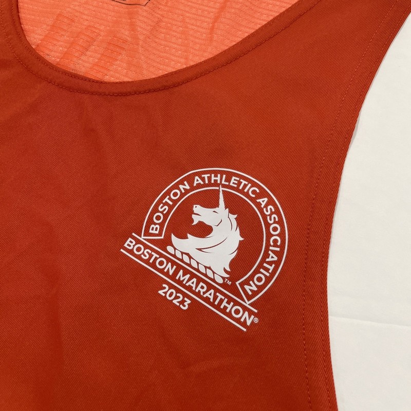 Adidas Boston Marathon 2023 Running Singlet Tank Top HY3260 Men's Large Orange gallery