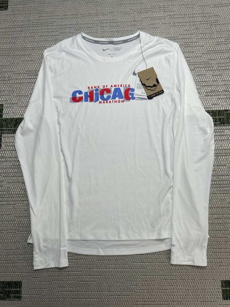 Nike Bank Of America Chicago Marathon 2023 Running Shirt Mens Small White New