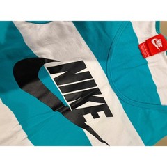 Vintage Red Tag Nike Tank Top Teal White Stripe Logo Sleeveless Mens Size L
