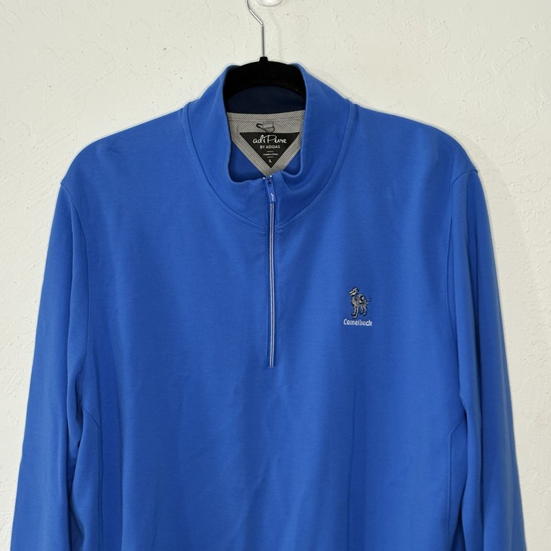 Adipure by Adidas 1/4 Zip Pullover Blue Size Large Golf Athletic Casual Layer gallery