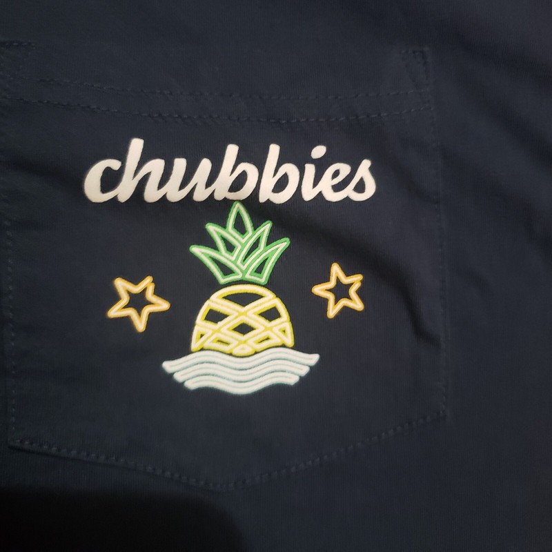 CHUBBIES The Taco Bout It Classic Graphic Pocket T Shirt Mens Size Med Navy Blue gallery