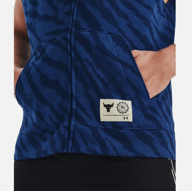 Under Armour Men's Project Rock Rival Fleece Sleeveless Hooded Full-Zip Top M gallery