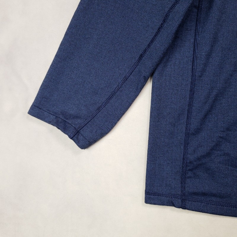 Greyson 1/4 Zip Pullover Mens Medium Short Blue Herringbone Performance Stretch gallery