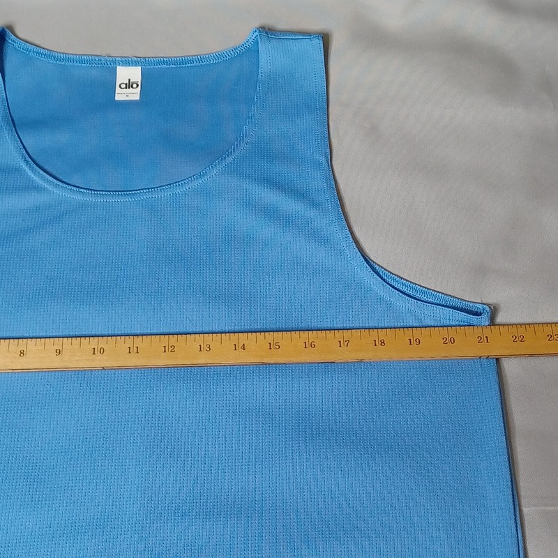 ALO Tank Top Mens Medium Blue Mesh Athletic Running Training Quick Dry Workout gallery