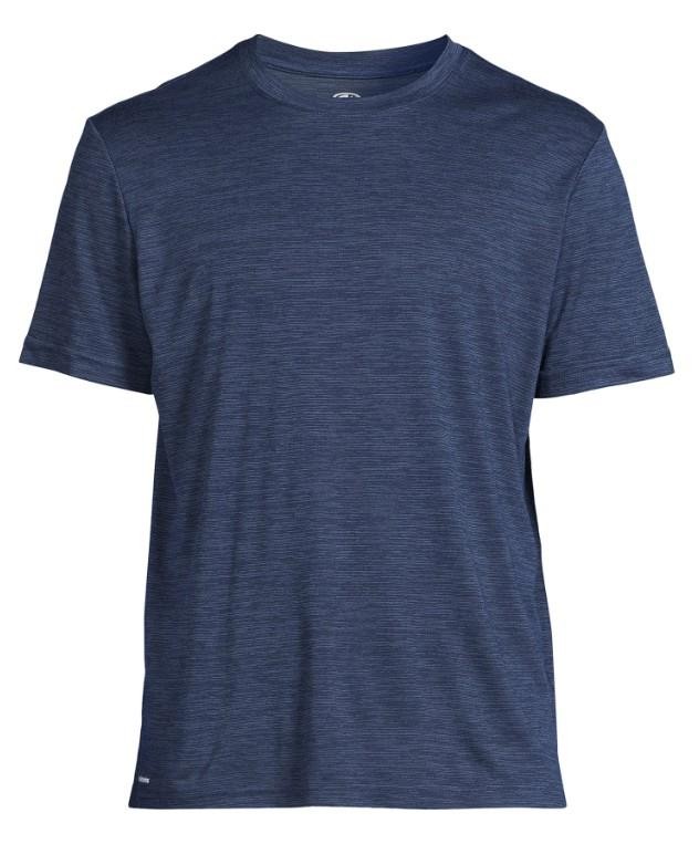 NEW NWT Mens Sz XL Dark Blue Moisture Wicking Stretchy Tee Shirt ATHLETIC WORKS gallery
