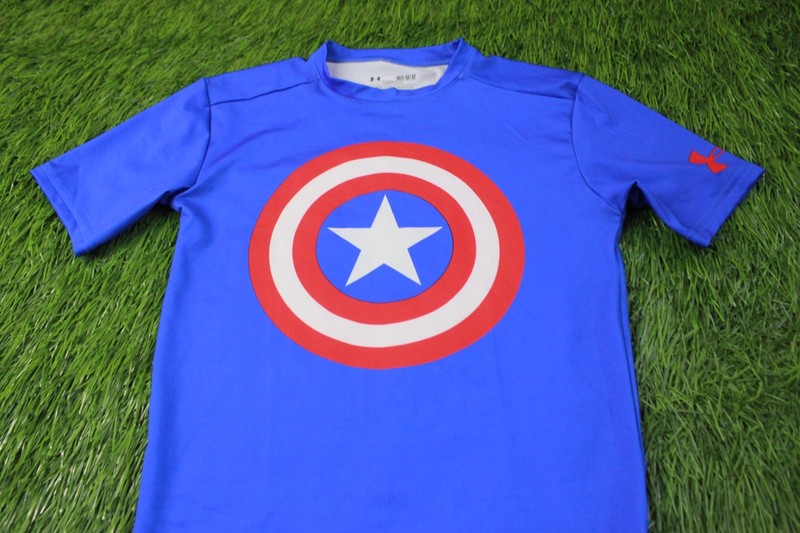 UNDER ARMOUR X marvel CAPITAN AMERICA HEATGEAR 2015 MEN TEE SHIRT JERSEY SIZE M gallery