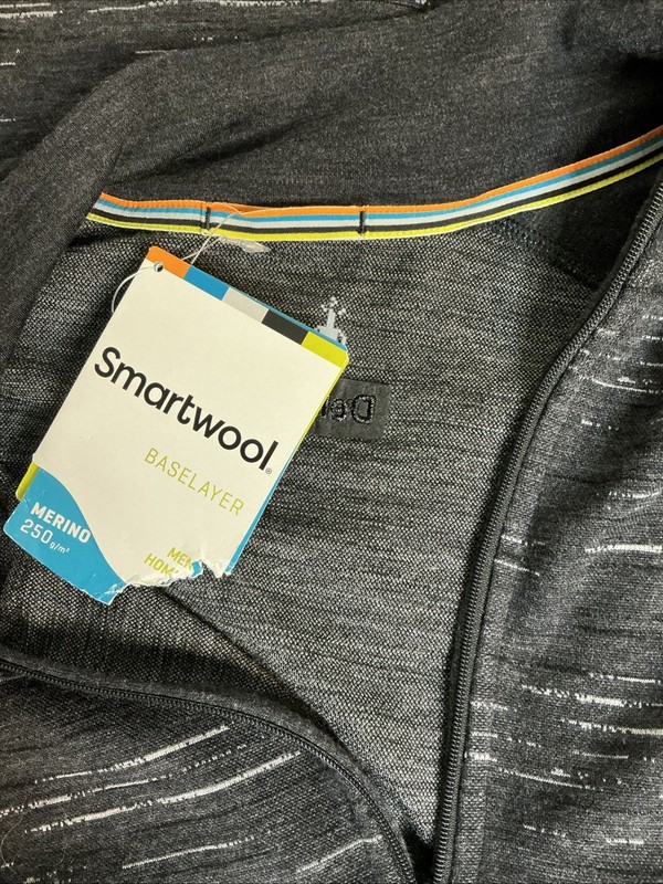 Smartwool Men's 250 Baselayer Pattern 1/4 Zip Charcoal Black flaw and corp swag gallery