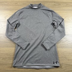 Under Armour Shirt Men Medium Cold Gear Fitted Mock Long Sleeve Gray Base Layer
