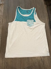 Nike SB Shirt Mens L Green White Two Toned Dri-FIT Tank Top Skateboarding