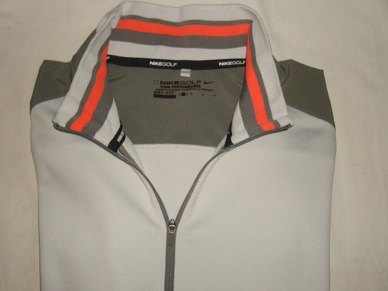 Mens Nike Golf Tour Performance 2-Tone Gray Poly L/S 1/2 Zip Pullover Sz. M gallery