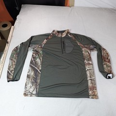 GSX Camo Pullover Shirt Mens 2XL Green Quarter Zip Hunting Outdoor Performance