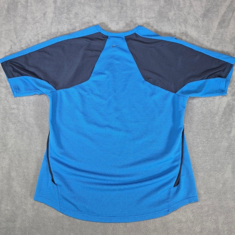 Nike Sphere Dry Mens Medium Blue Short Sleeve Athletic Training Shirt Raglan gallery