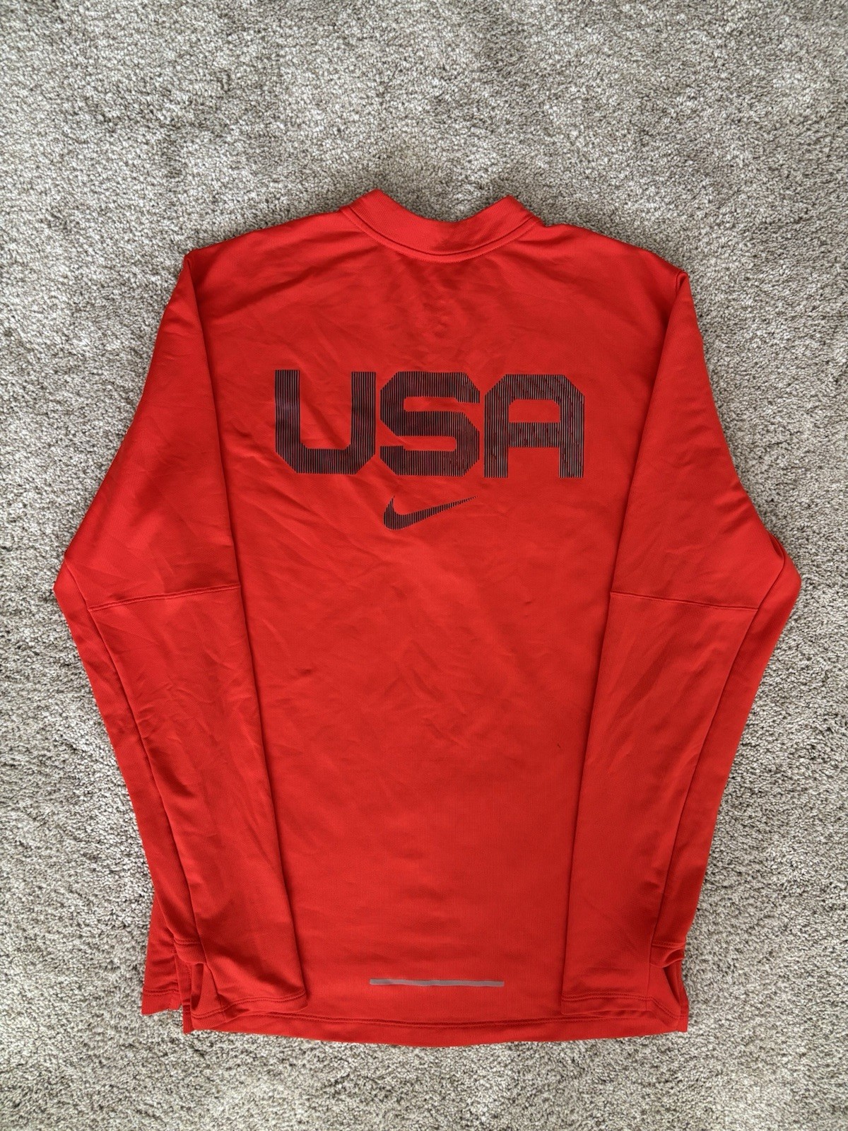 Nike Dri Fit Team USA Element 1/4 Zip Running Pullover Mens M Red gallery