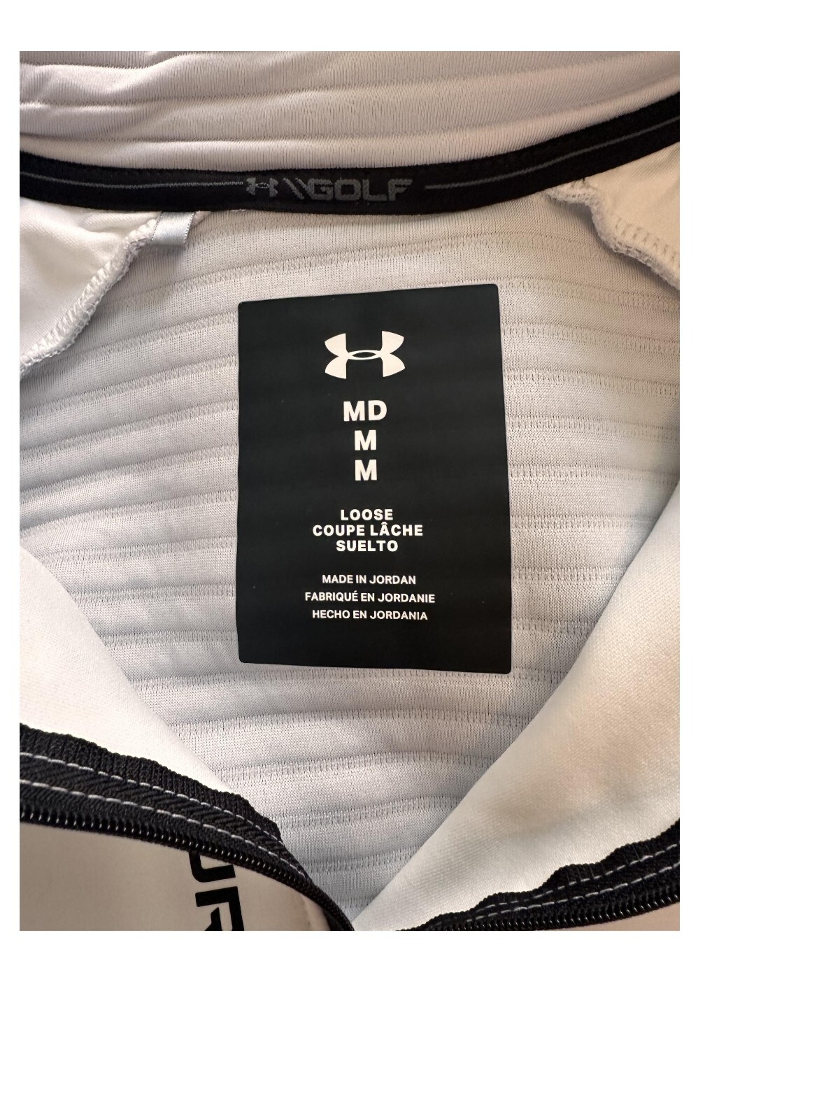 Under Armour Pullover Men's Medium Half Zip Golf Performance White/ Light Gray gallery
