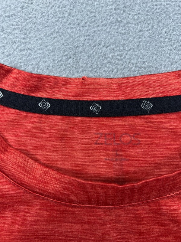 ZELOS Shirt Adult L Large Red Logo Athletic Active Crew Tee Mens Short Sleeve gallery